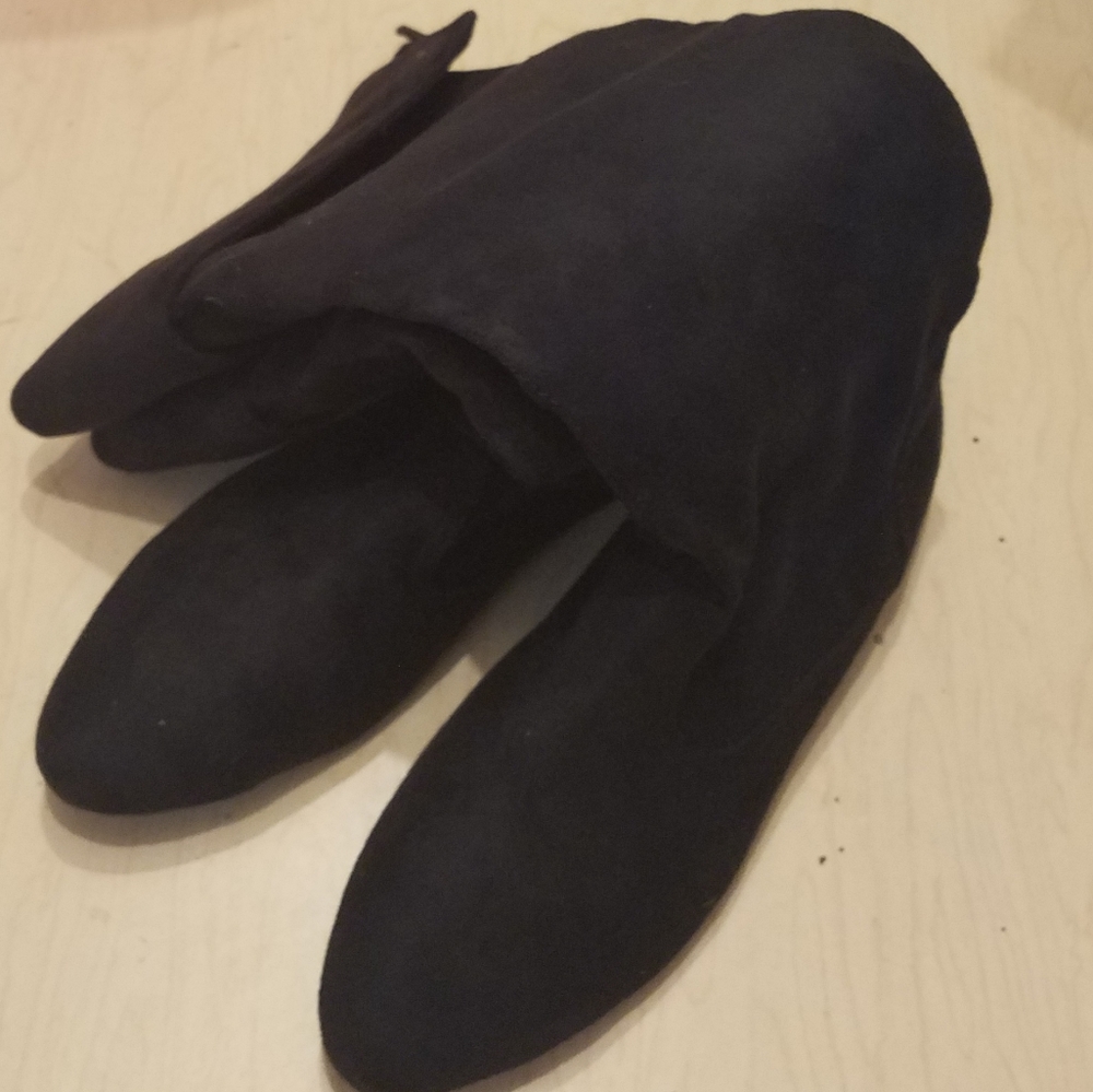 Black Suede Knee High Soft Boots